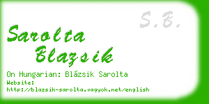 sarolta blazsik business card